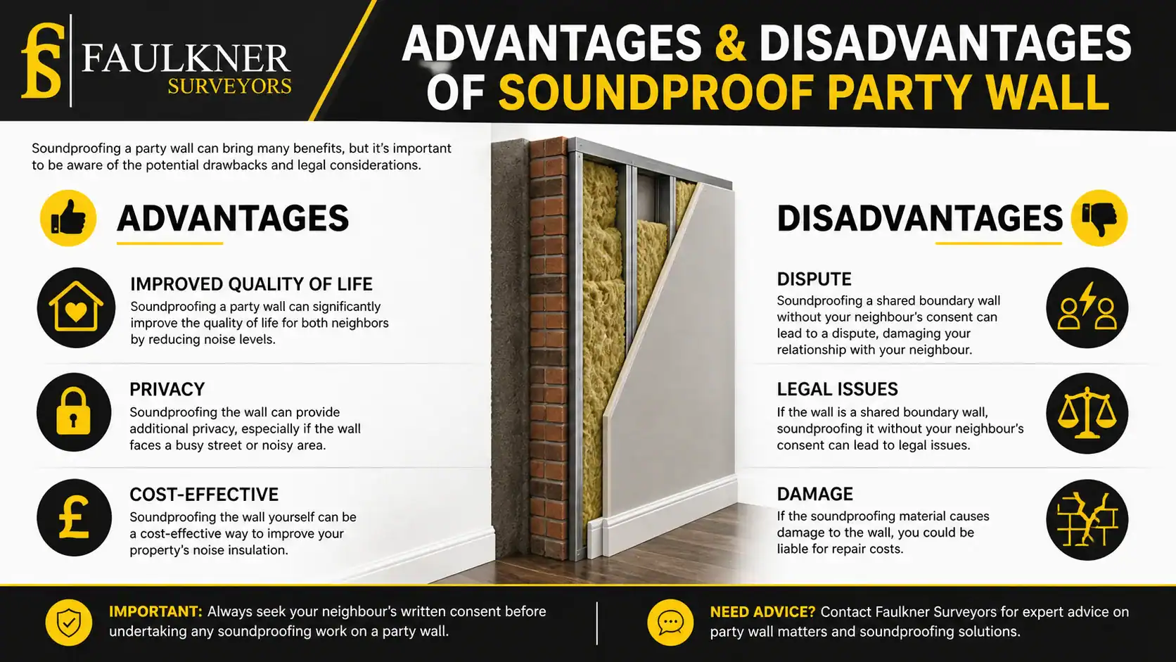 Can you soundproof a Party wall? 2 Advantages and Disadvantages of Soundproof Party Wall Wembley