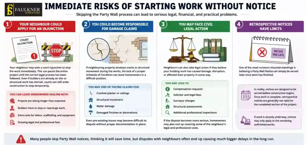 What Happens If You Start Work Without a Party Wall Notice? 1 Immediate Risks of Starting Work Without Party Wall Notice Wembley